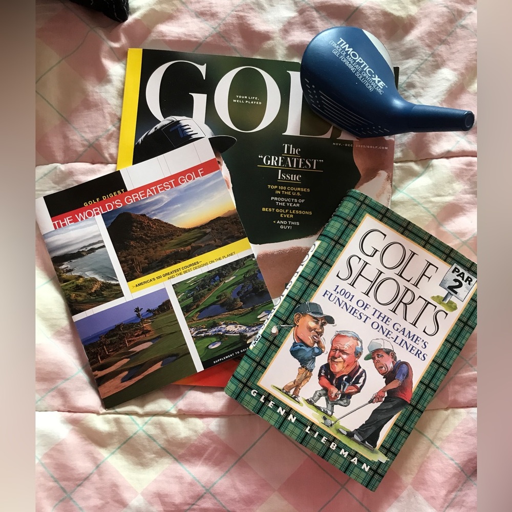 🌴 Golf book-humorous,  club stress squeeze, mag. plus extra. hobby